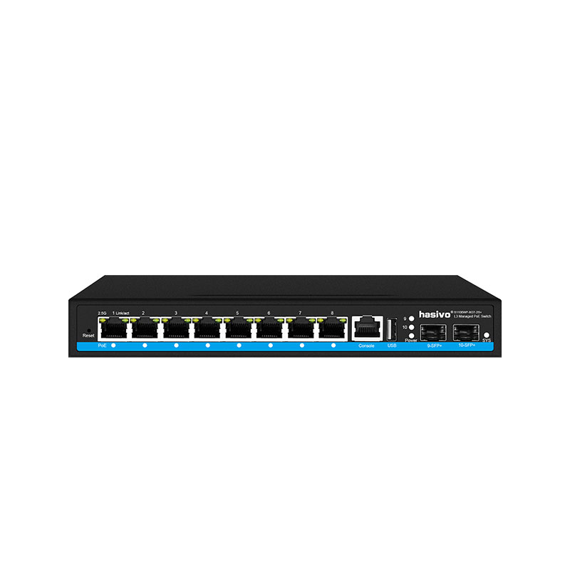 Sfp+ 10G Managed Switch 8 Port - 8-poorts L3 beheerde 2,5Gps PoE of