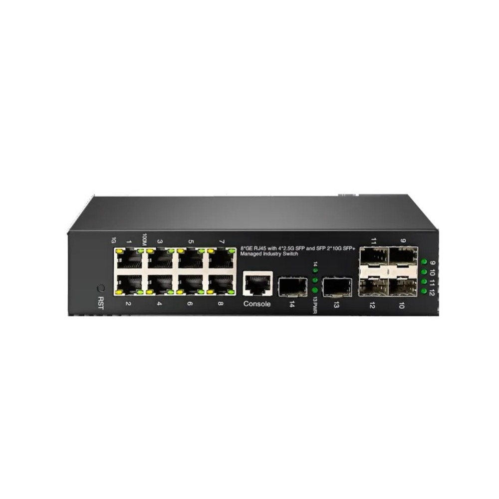 Sfp+ 10G Managed Switch 8 Port - Industriële 10G beheerde PoE-switch, met 8