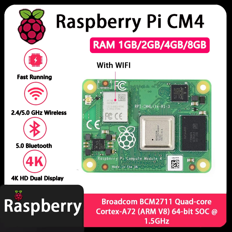 Raspberry Pi CM4 1 GB/2 GB/4 G - Raspberry Pi Cm4 8Gb Ram 32Gb Emmc Wifi recensie en prijs
